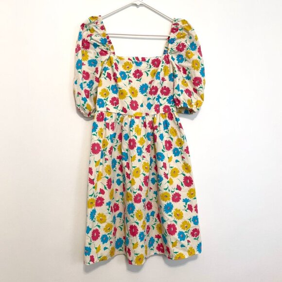 NEW NWT LCW CASUAL / LC WAIKIKI Square Neck Floral Balloon Sleeve Poplin Dress - Picture 2 of 15